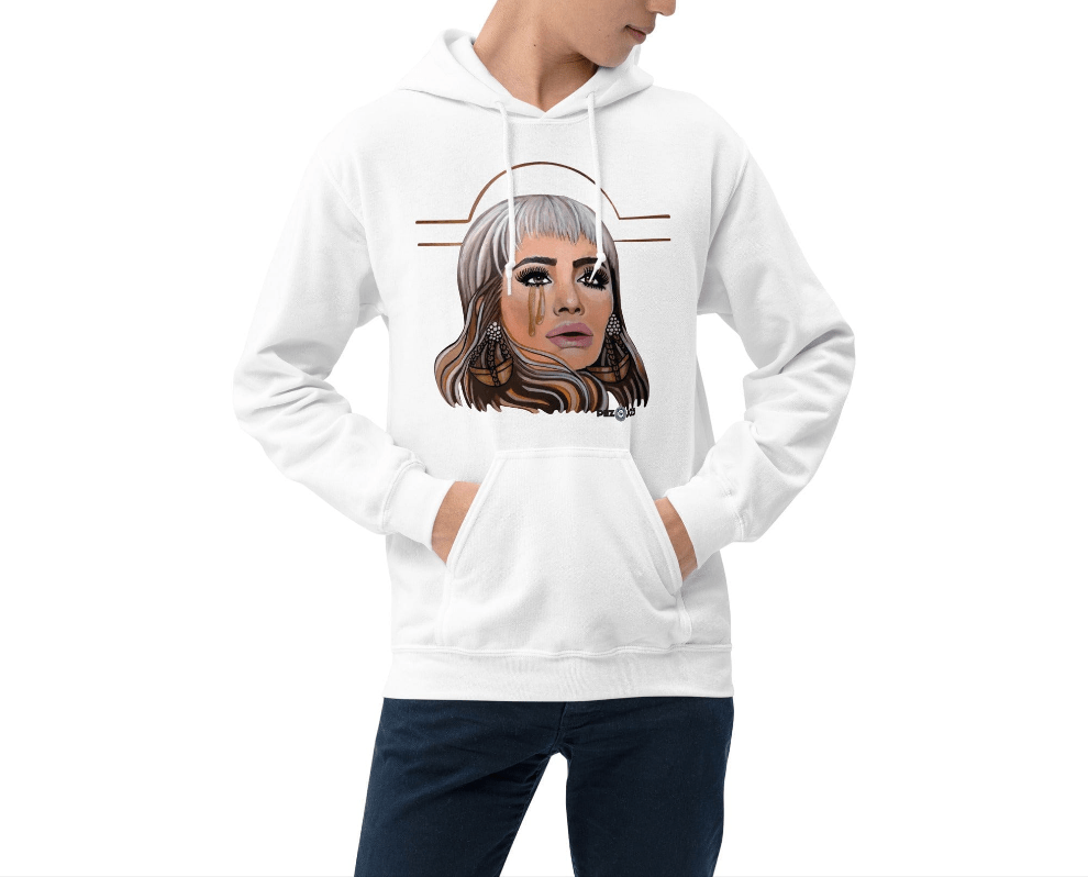 Sudadera con capucha unisex Dollavatar Zodiaco Libra - Ropa pintada a mano en Pezojos