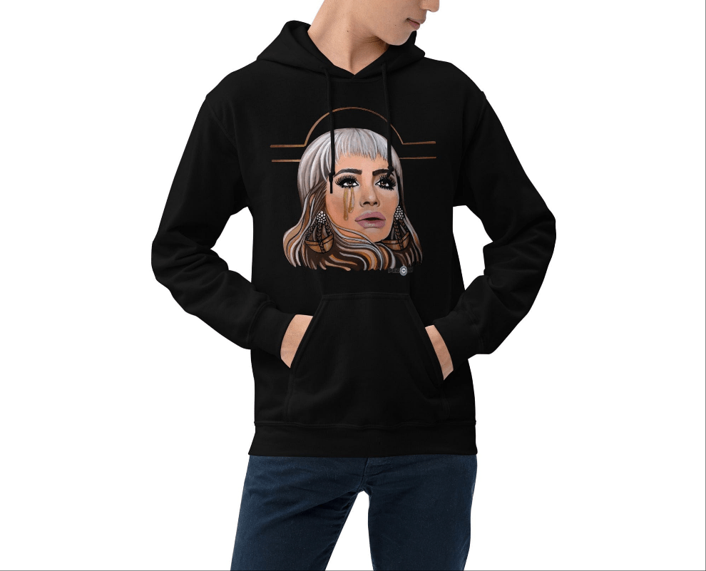 Sudadera con capucha unisex Dollavatar Zodiaco Libra - Ropa pintada a mano en Pezojos