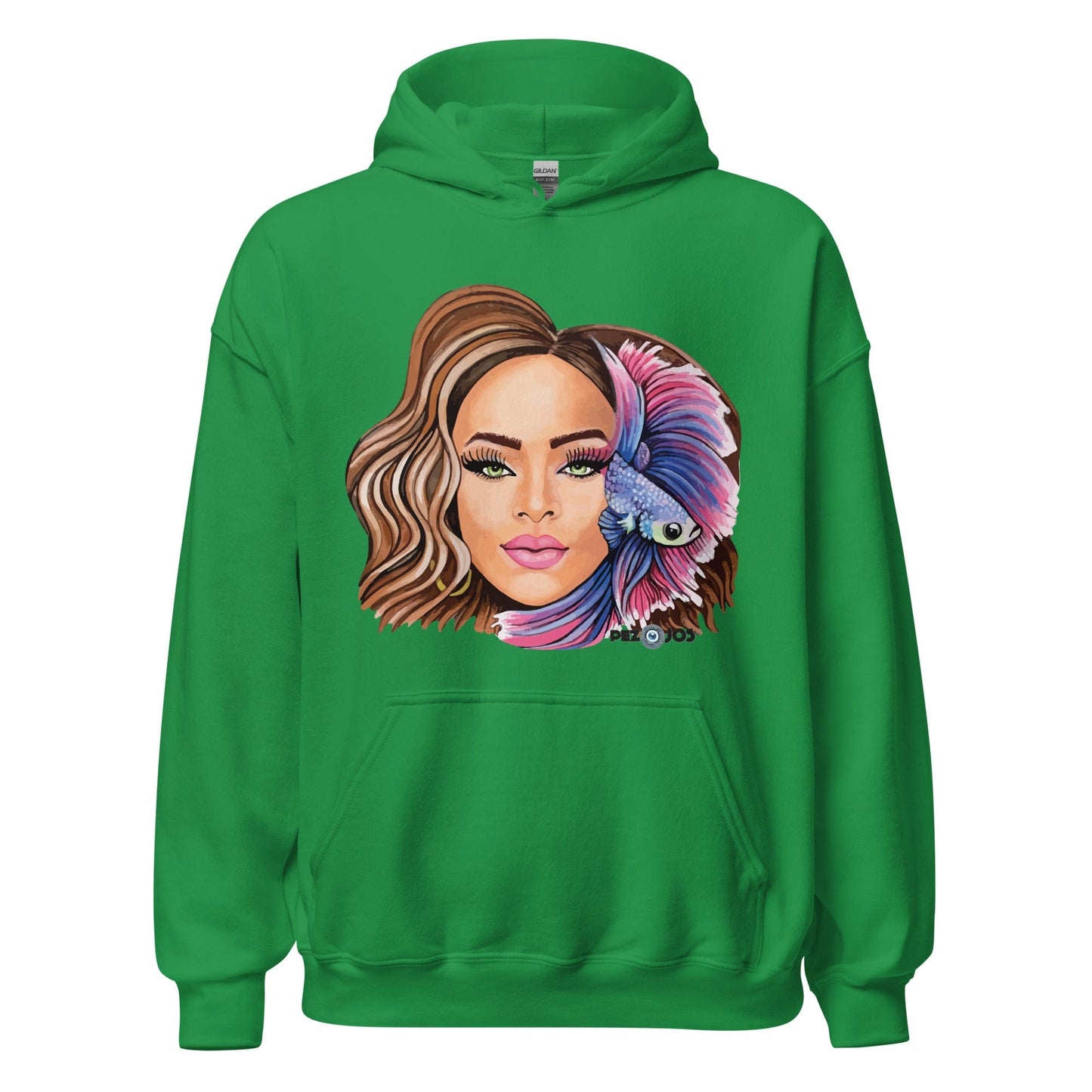 Sudadera con capucha unisex Dollavatar Zodiaco Piscis - Ropa pintada a mano en Pezojos