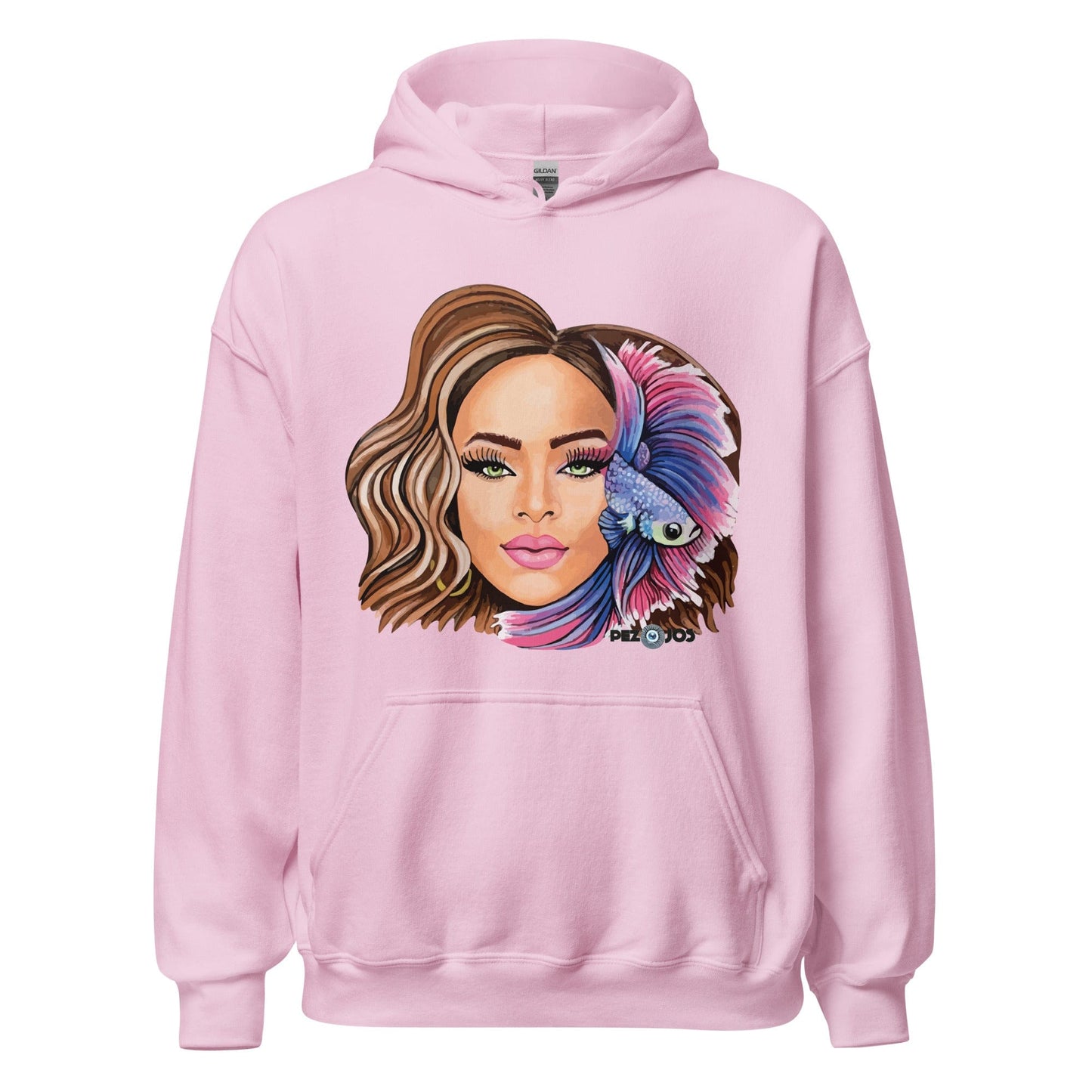 Sudadera con capucha unisex Dollavatar Zodiaco Piscis - Ropa pintada a mano en Pezojos