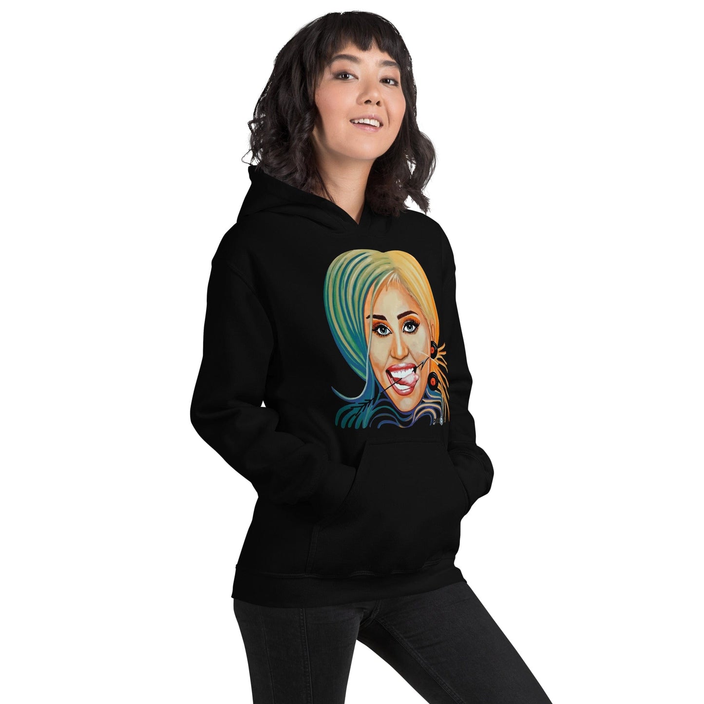 Sudadera con capucha unisex Dollavatar Zodiaco Sagitario - Ropa pintada a mano en Pezojos