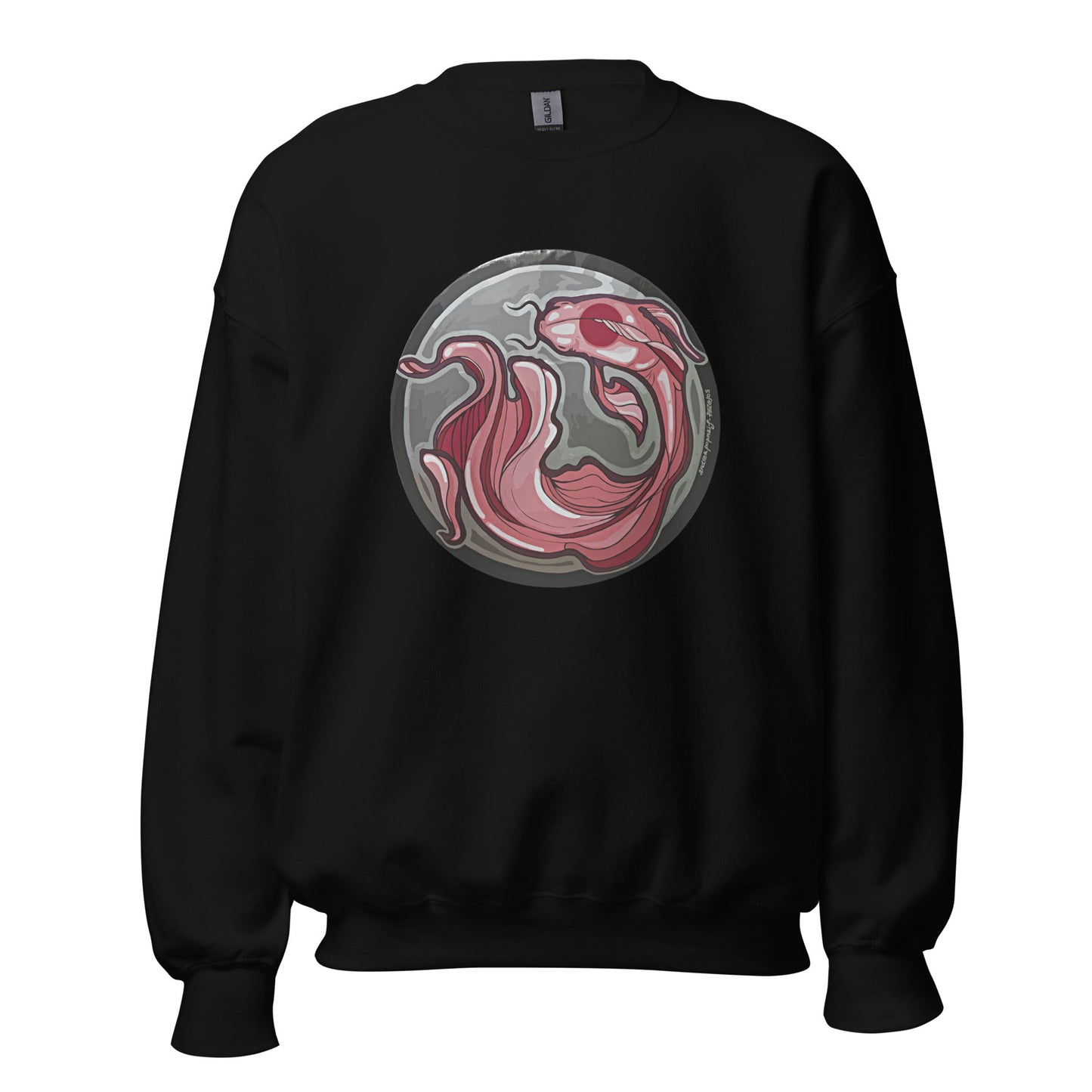 Sudadera unisex Koi rosa - Ropa pintada a mano en Pezojos