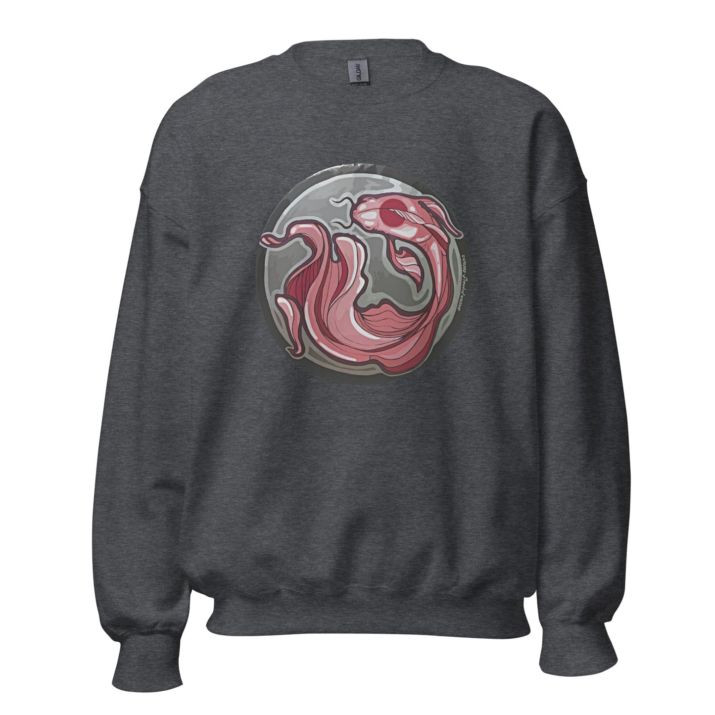 Sudadera unisex Koi rosa - Ropa pintada a mano en Pezojos