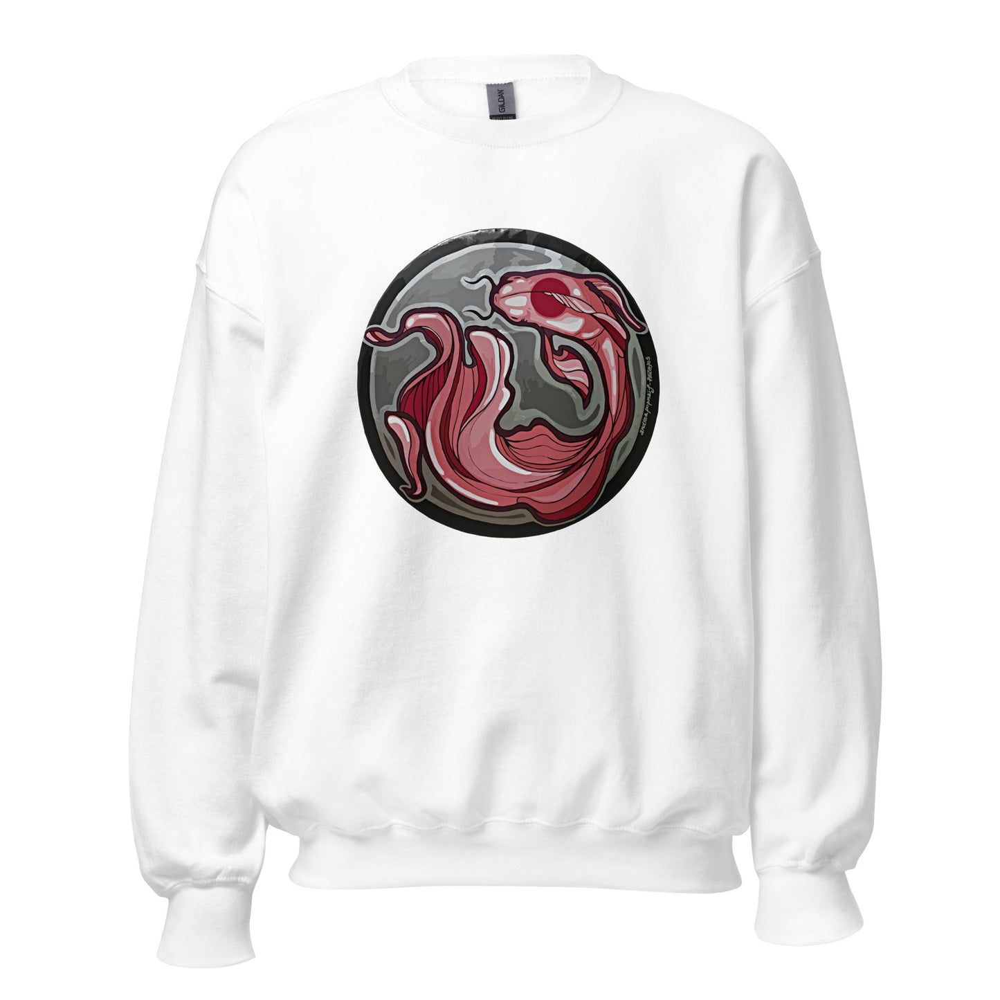 Sudadera unisex Koi rosa - Ropa pintada a mano en Pezojos