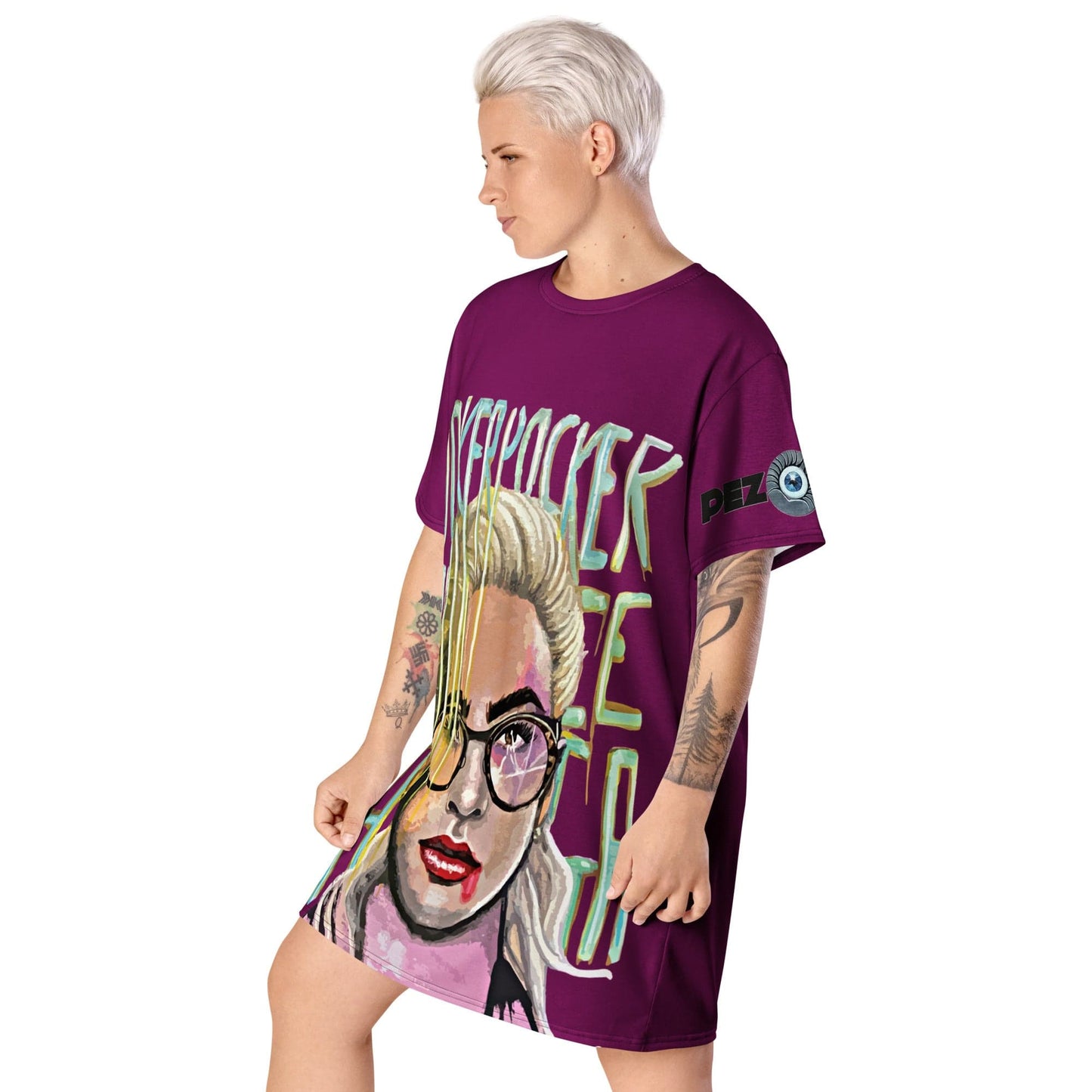 Vestido camiseta Folie Gaga - Ropa pintada a mano en Pezojos