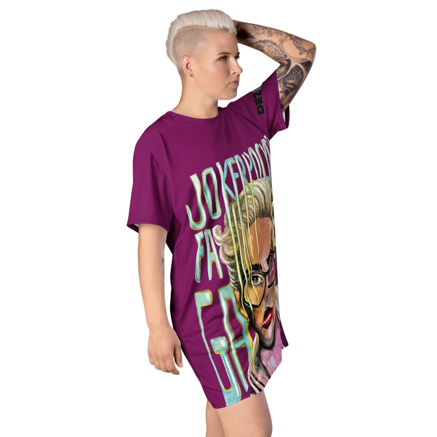 Vestido camiseta Folie Gaga - Ropa pintada a mano en Pezojos