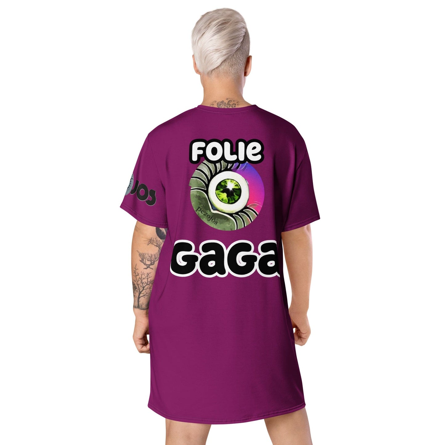 Vestido camiseta Folie Gaga - Ropa pintada a mano en Pezojos