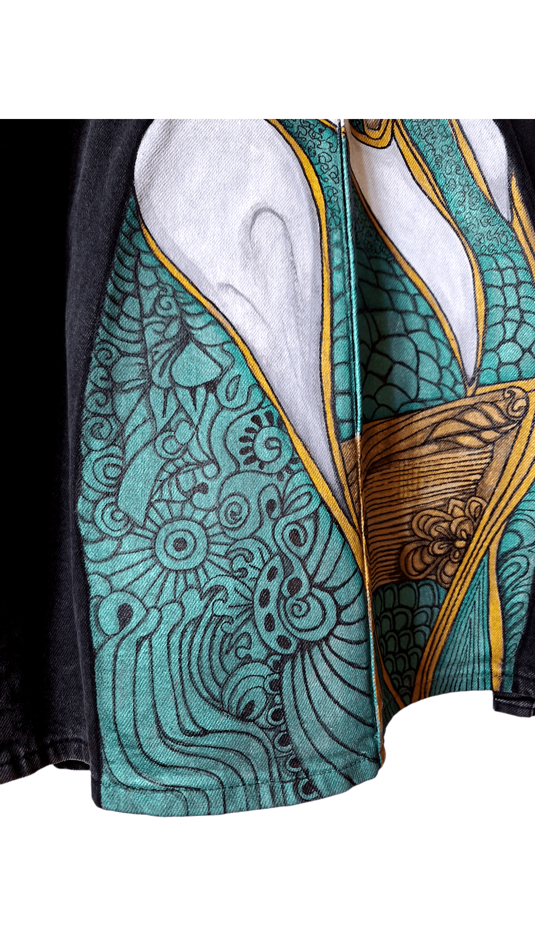 Vestido denim pintado Gheisa - Ropa pintada a mano en Pezojos