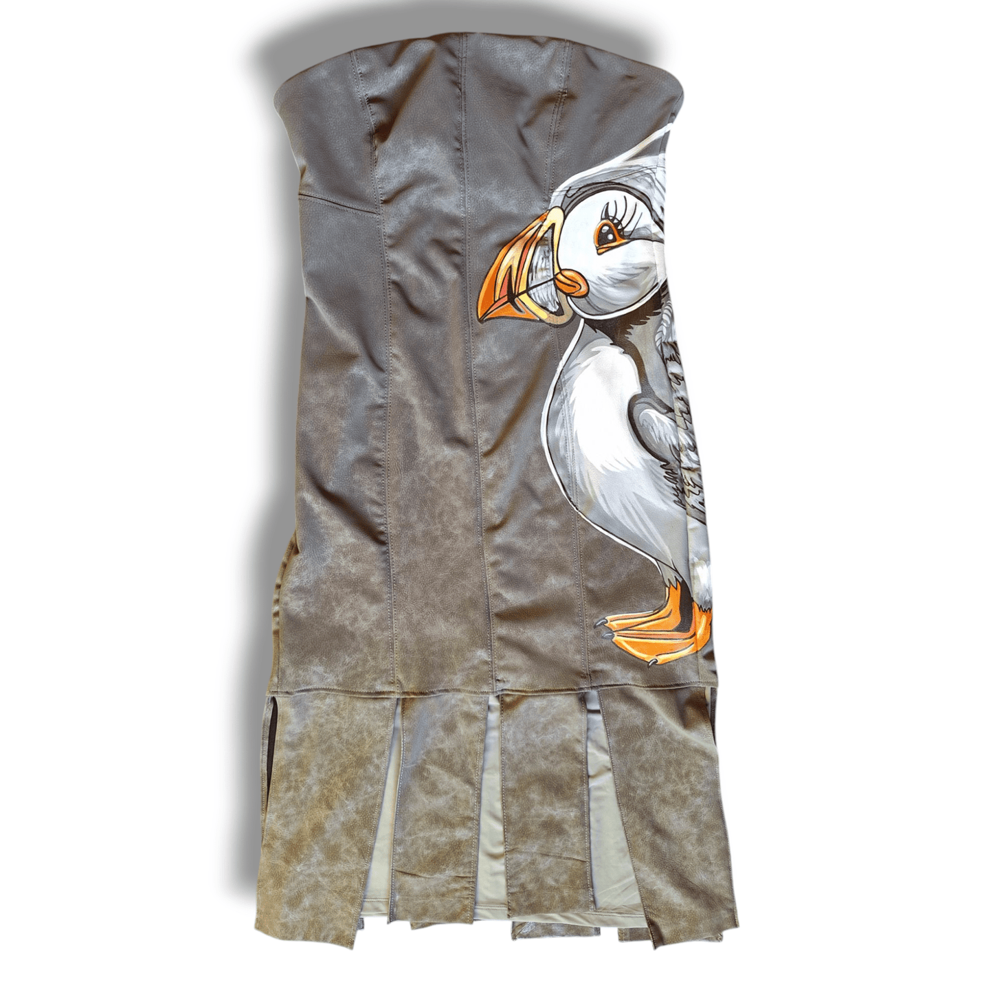 Vestido pintado a mano Pingüino Frailecillo - Ropa pintada a mano en Pezojos