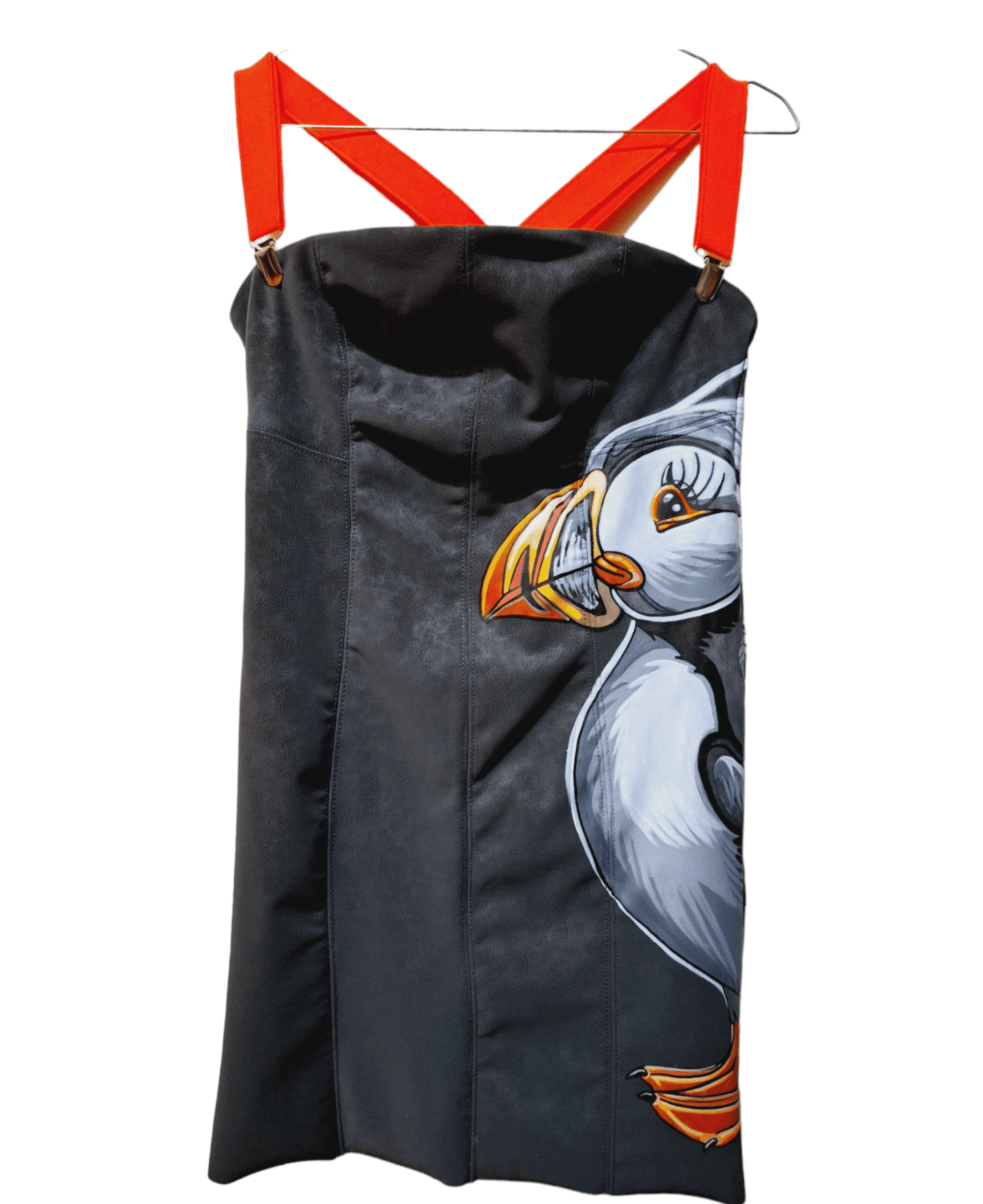 Vestido pintado a mano Pingüino Frailecillo - Ropa pintada a mano en Pezojos