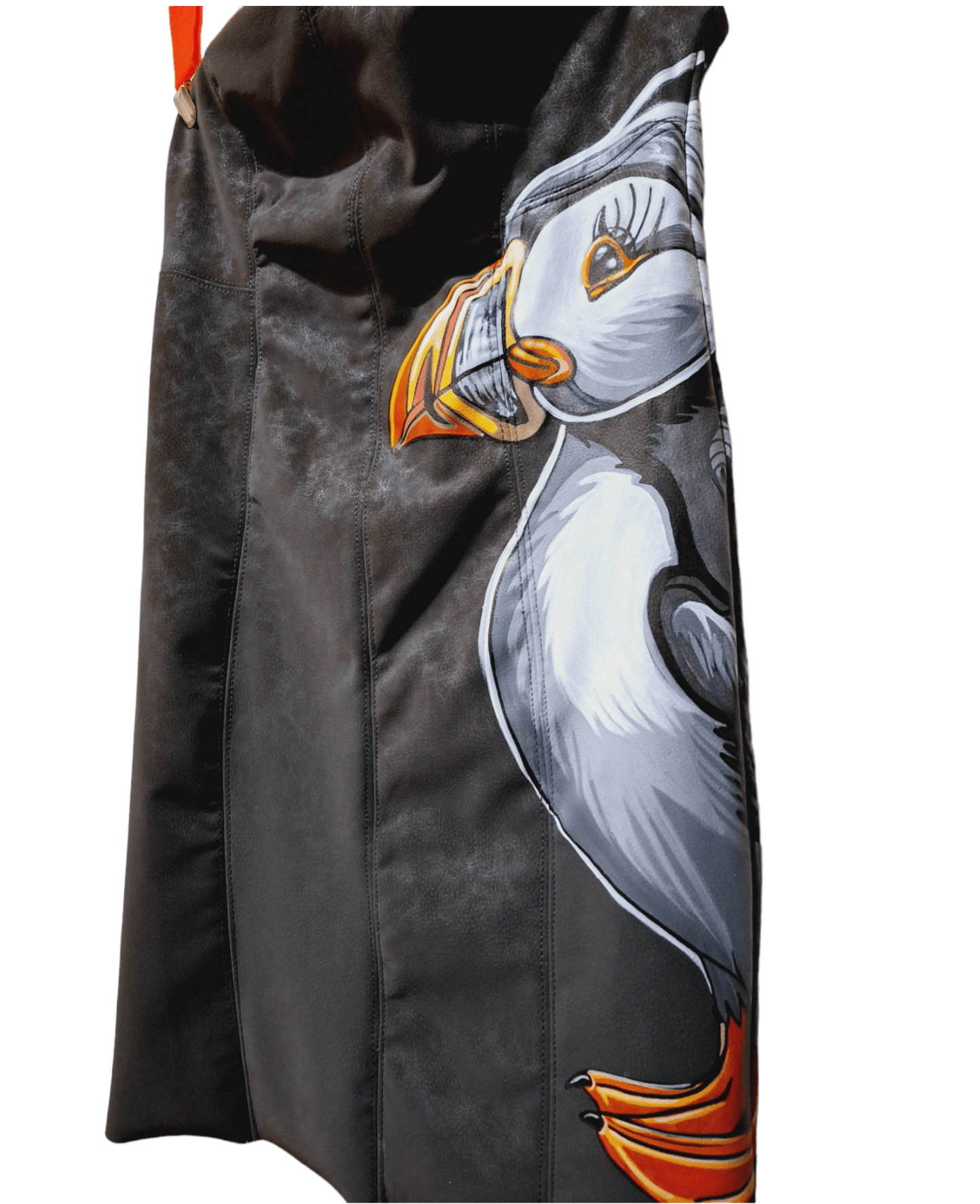 Vestido pintado a mano Pingüino Frailecillo - Ropa pintada a mano en Pezojos