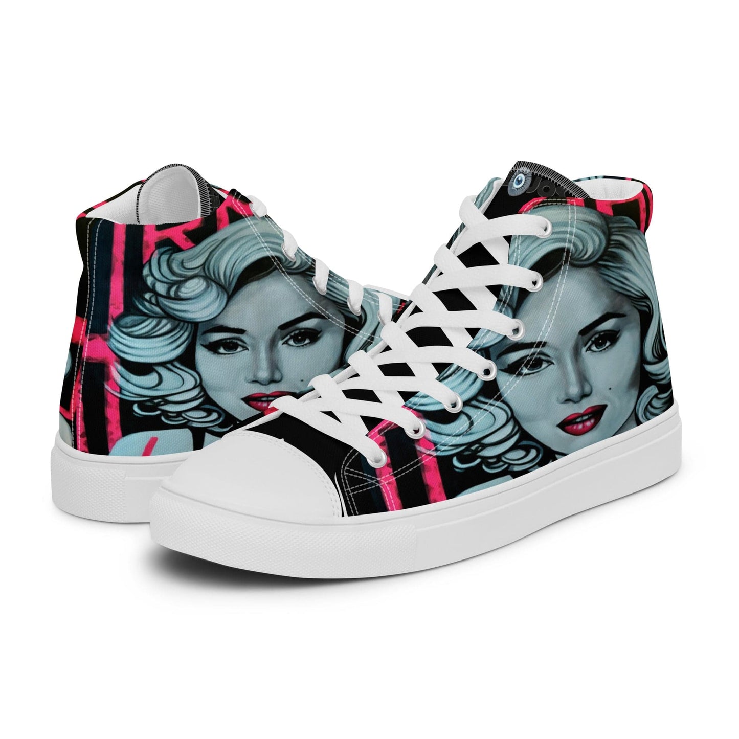 Zapatillas de lona de caña alta Armas de mujer Marilyn Monroe - Ropa pintada a mano en Pezojos