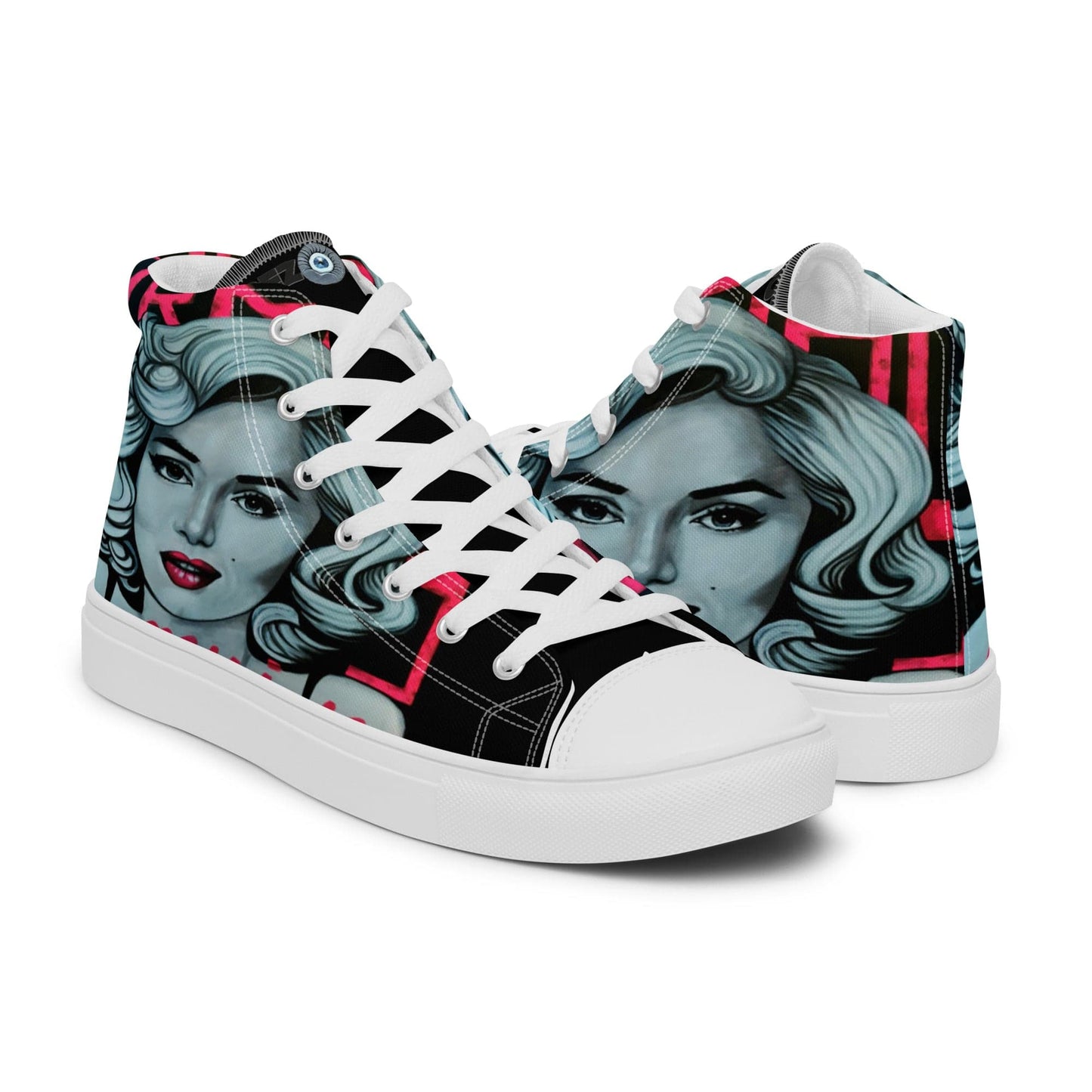 Zapatillas de lona de caña alta Armas de mujer Marilyn Monroe - Ropa pintada a mano en Pezojos