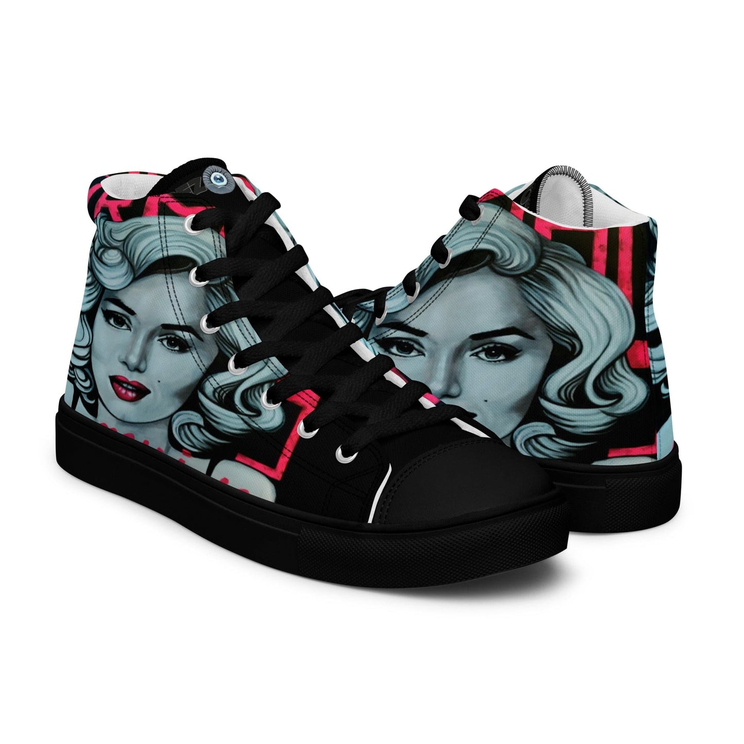 Zapatillas de lona de caña alta Armas de mujer Marilyn Monroe - Ropa pintada a mano en Pezojos