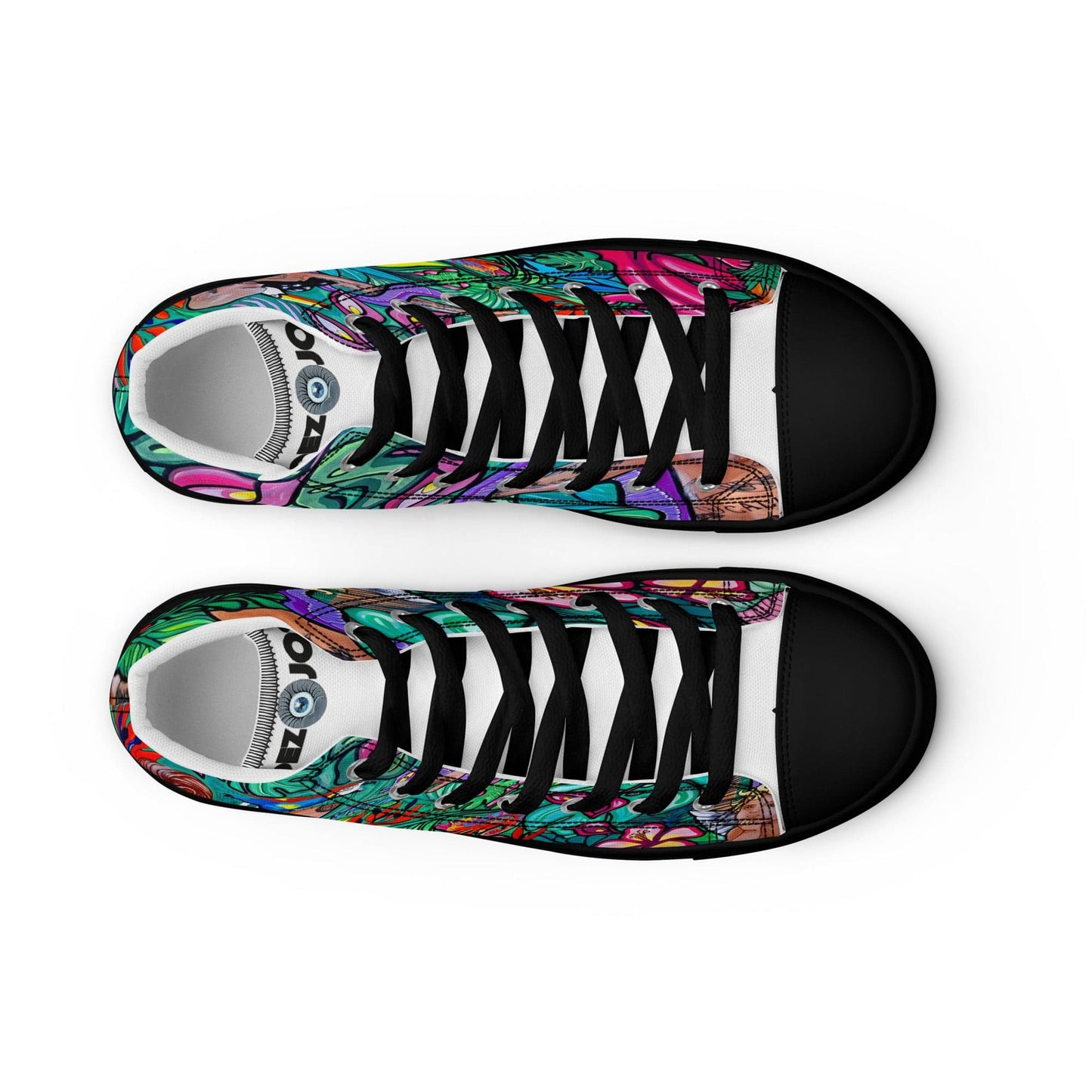Zapatillas de lona de caña alta Q T EDEN - Ropa pintada a mano en Pezojos