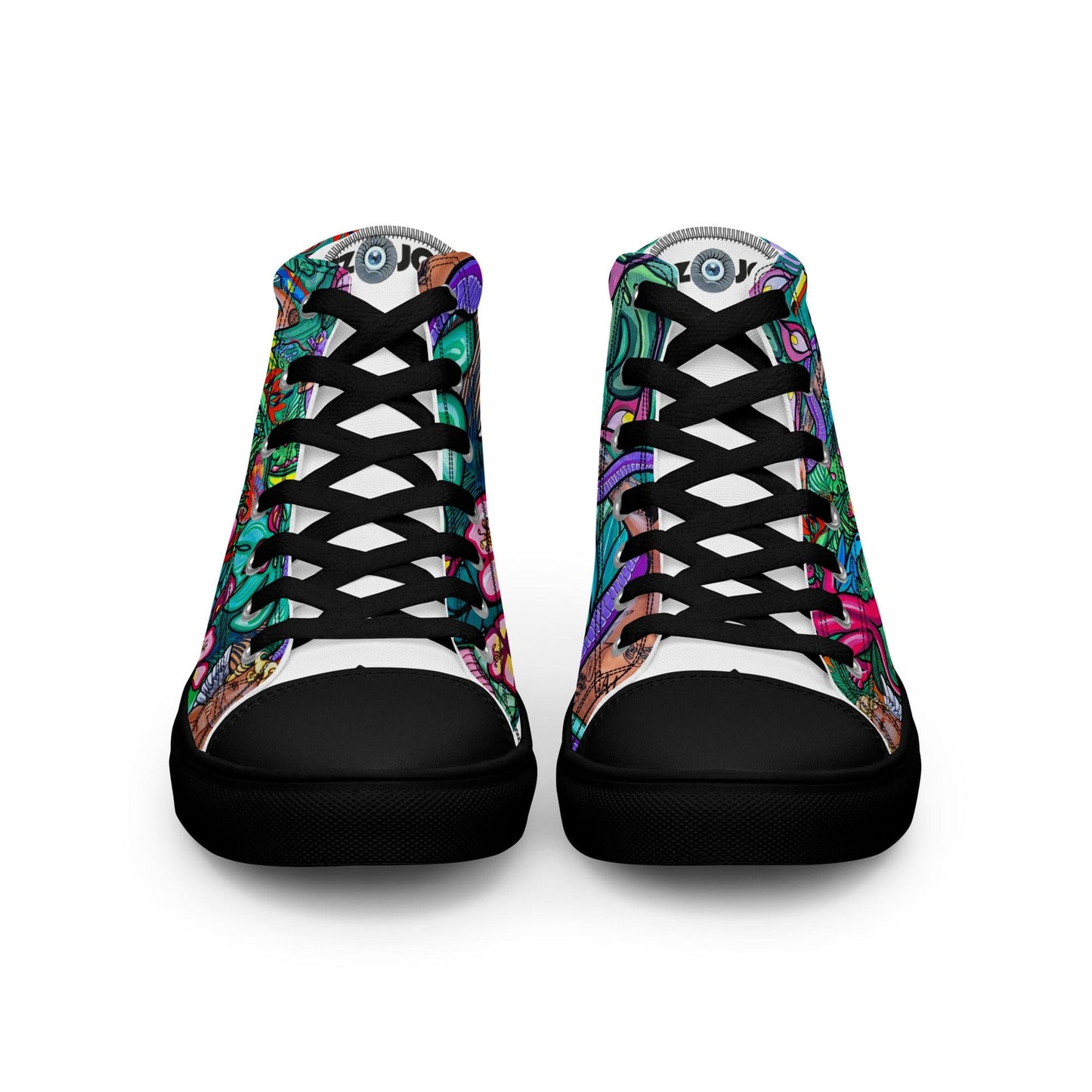 Zapatillas de lona de caña alta Q T EDEN - Ropa pintada a mano en Pezojos