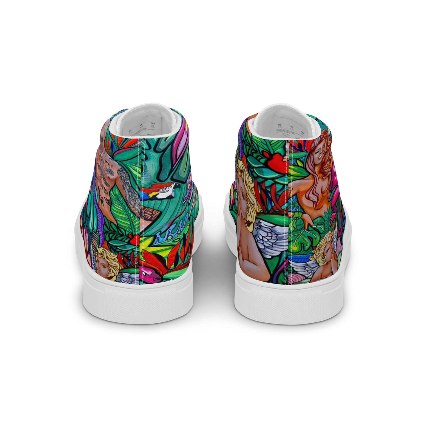 Zapatillas de lona de caña alta Q T EDEN - Ropa pintada a mano en Pezojos