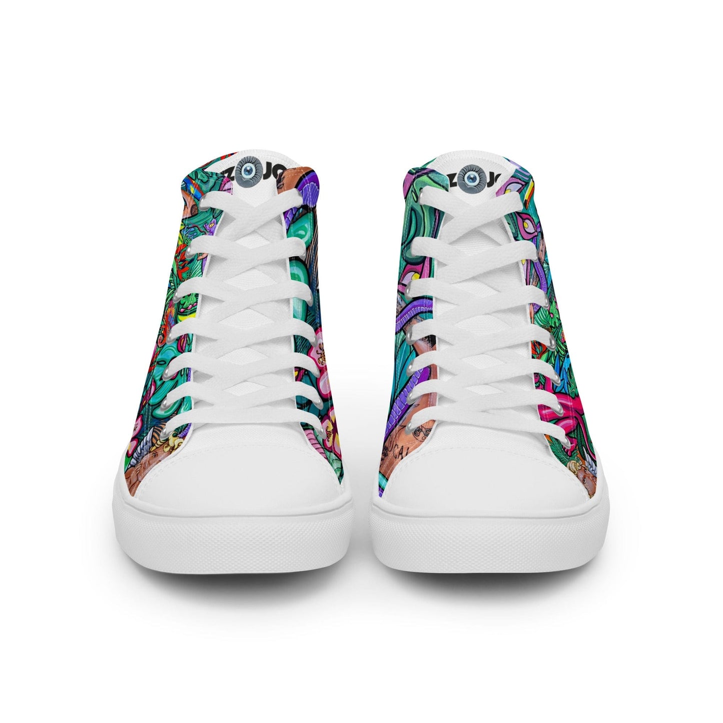 Zapatillas de lona de caña alta Q T EDEN - Ropa pintada a mano en Pezojos