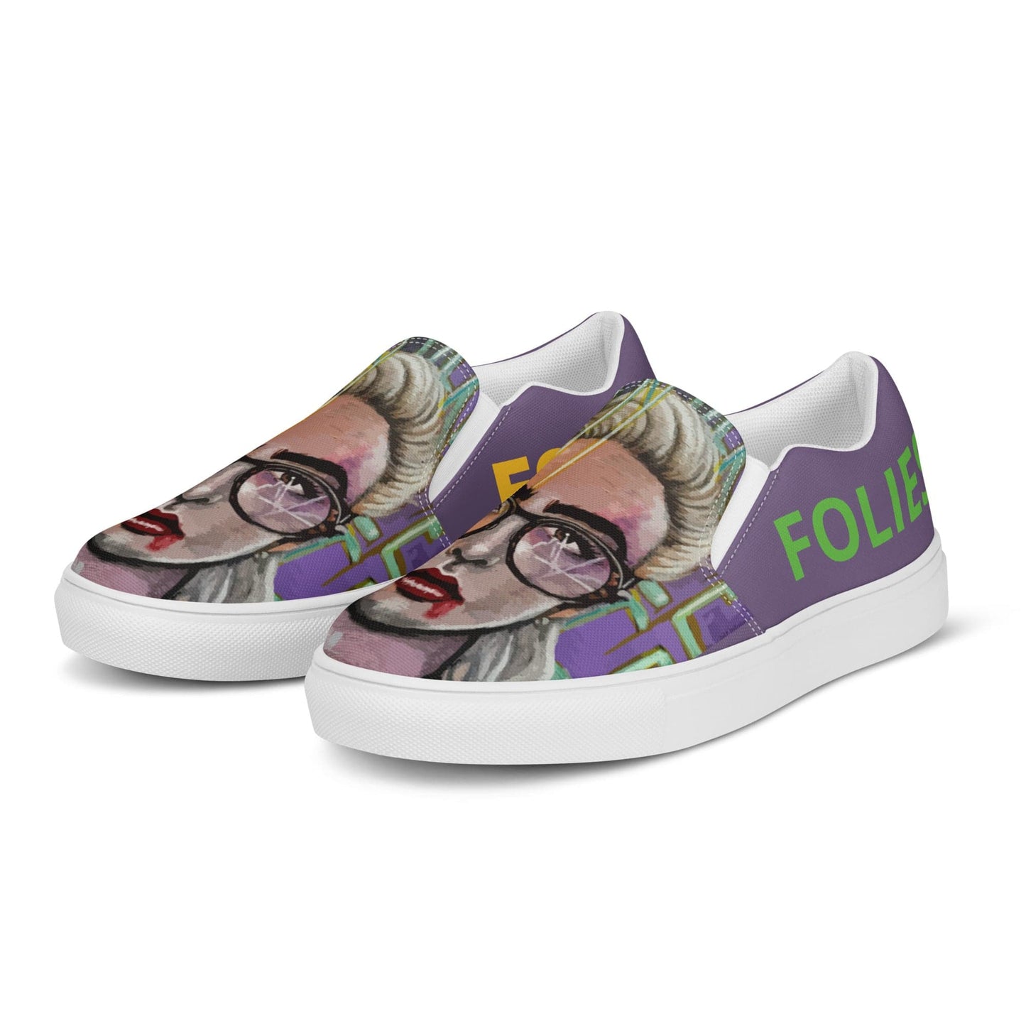 Zapatillas de lona sin cordones Folies - Ropa pintada a mano en Pezojos