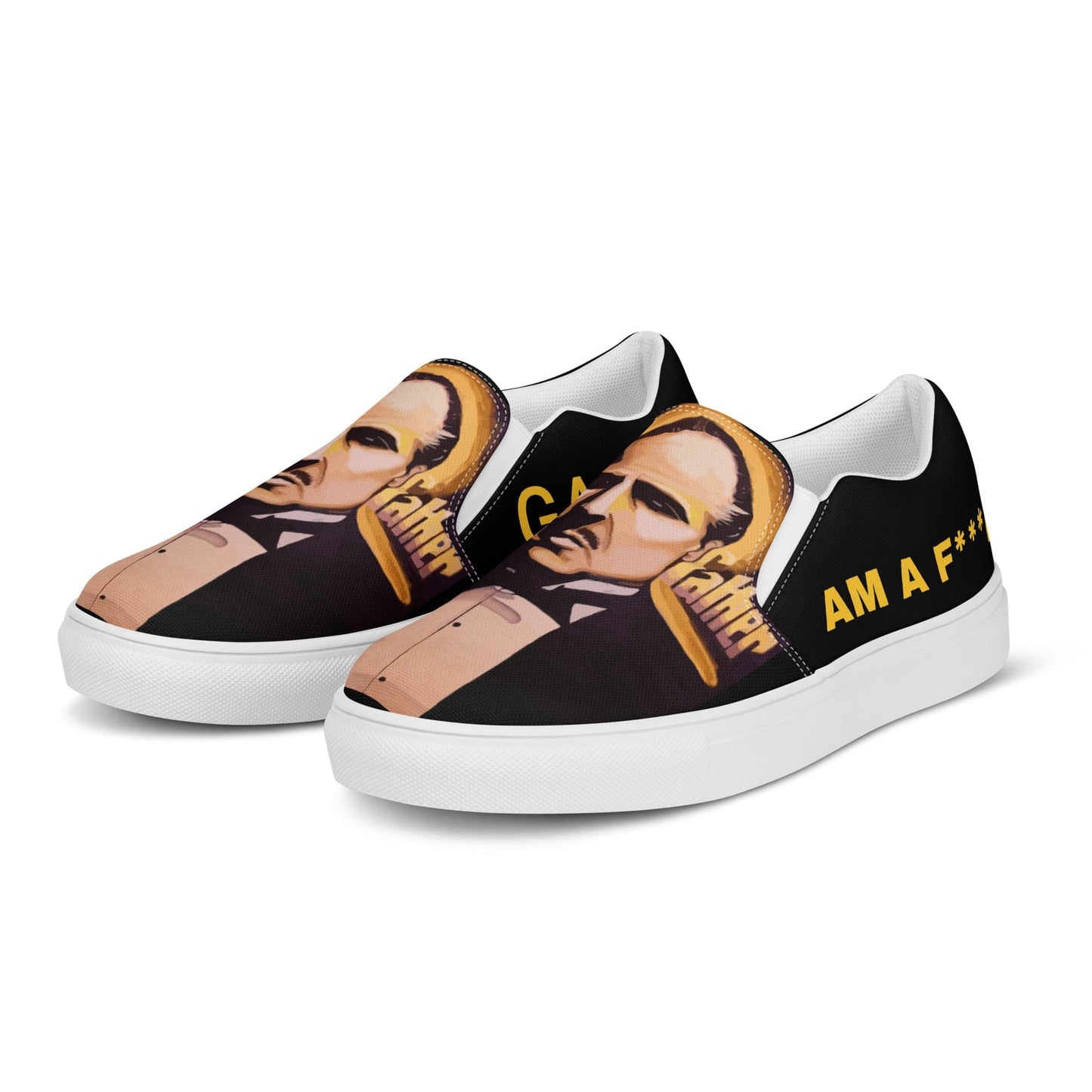 Zapatillas de lona sin cordones Padrino dorado Ganster - Ropa pintada a mano en Pezojos