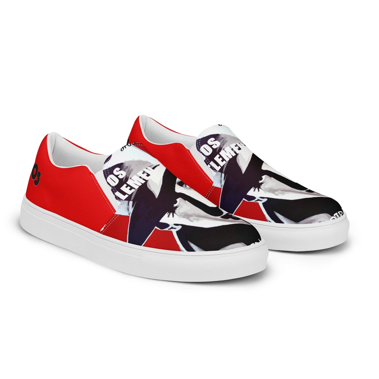 Zapatillas de lona sin cordones Pop Bogart - Ropa pintada a mano en Pezojos