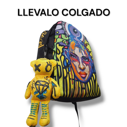 PEZOJOS@ Street Art Custom – Oso Personalizable con Tote Bag Interior