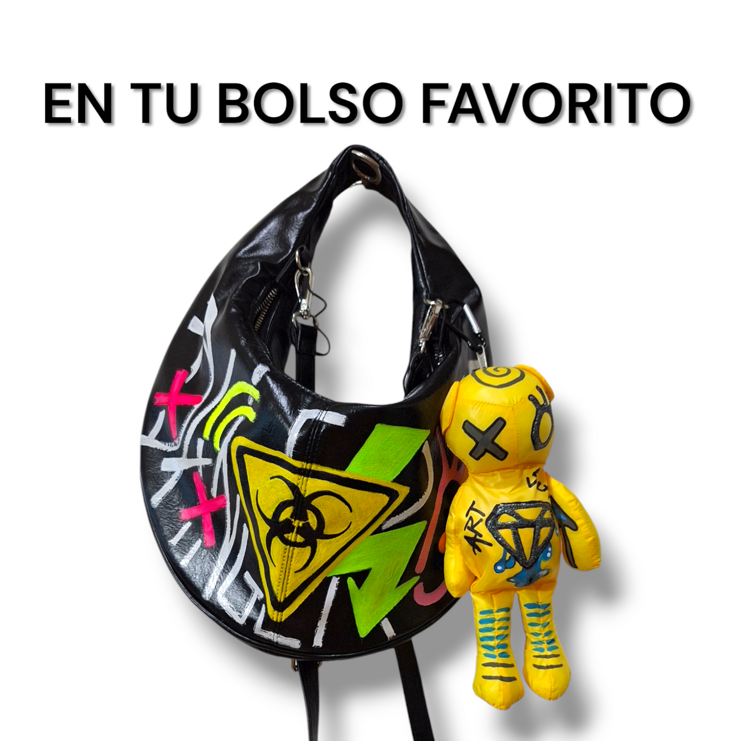 PEZOJOS@ Street Art Custom – Oso Personalizable con Tote Bag Interior