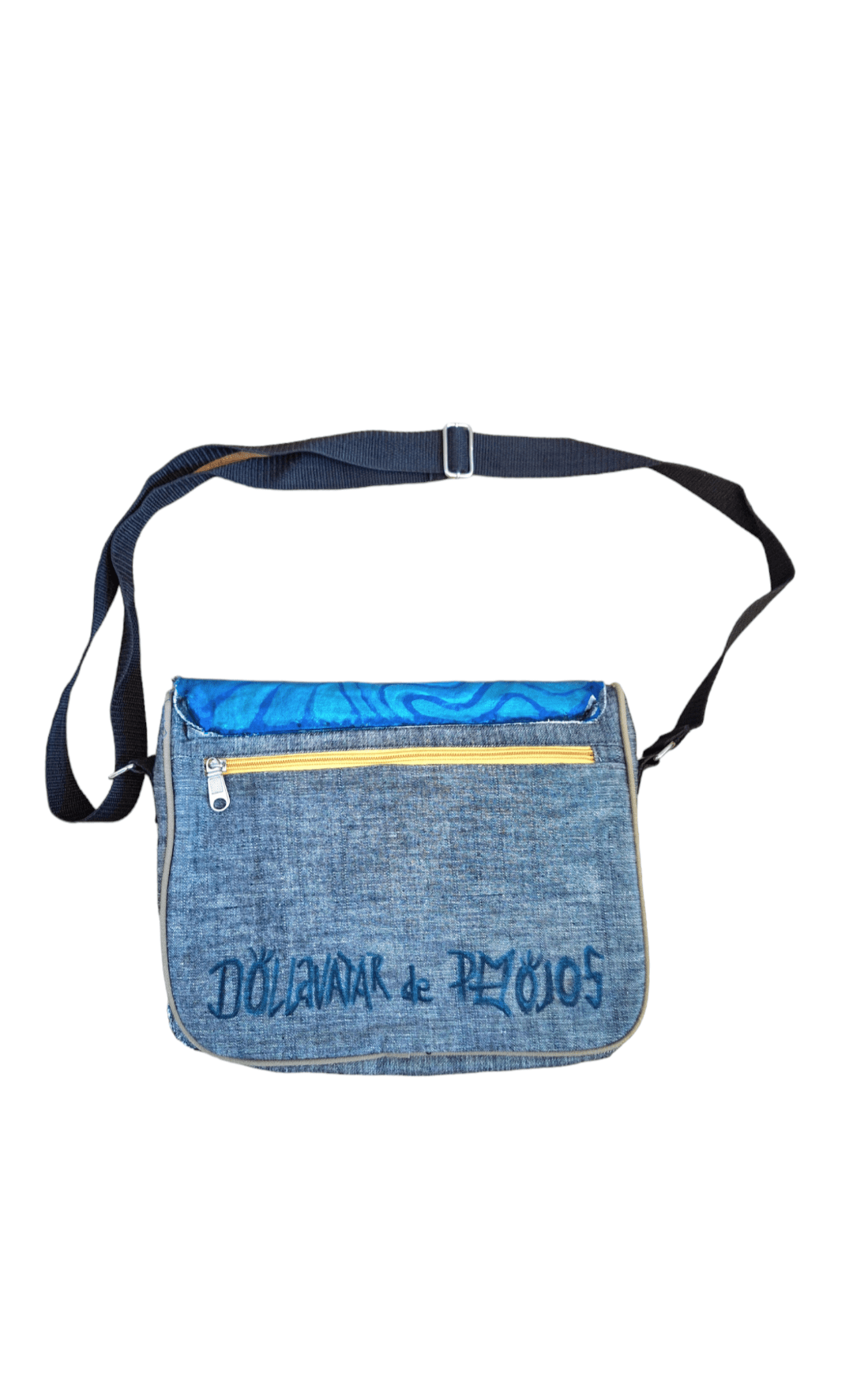 Bolso denim pintado a mano Caribe Dollavatar - Ropa pintada a mano en Pezojos