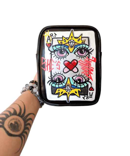 Bolso riñonera pintado a mano "Streak eyes" - Ropa pintada a mano en Pezojos