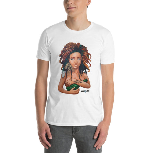 Camiseta de manga corta unisex Pachamama - Ropa pintada a mano en Pezojos