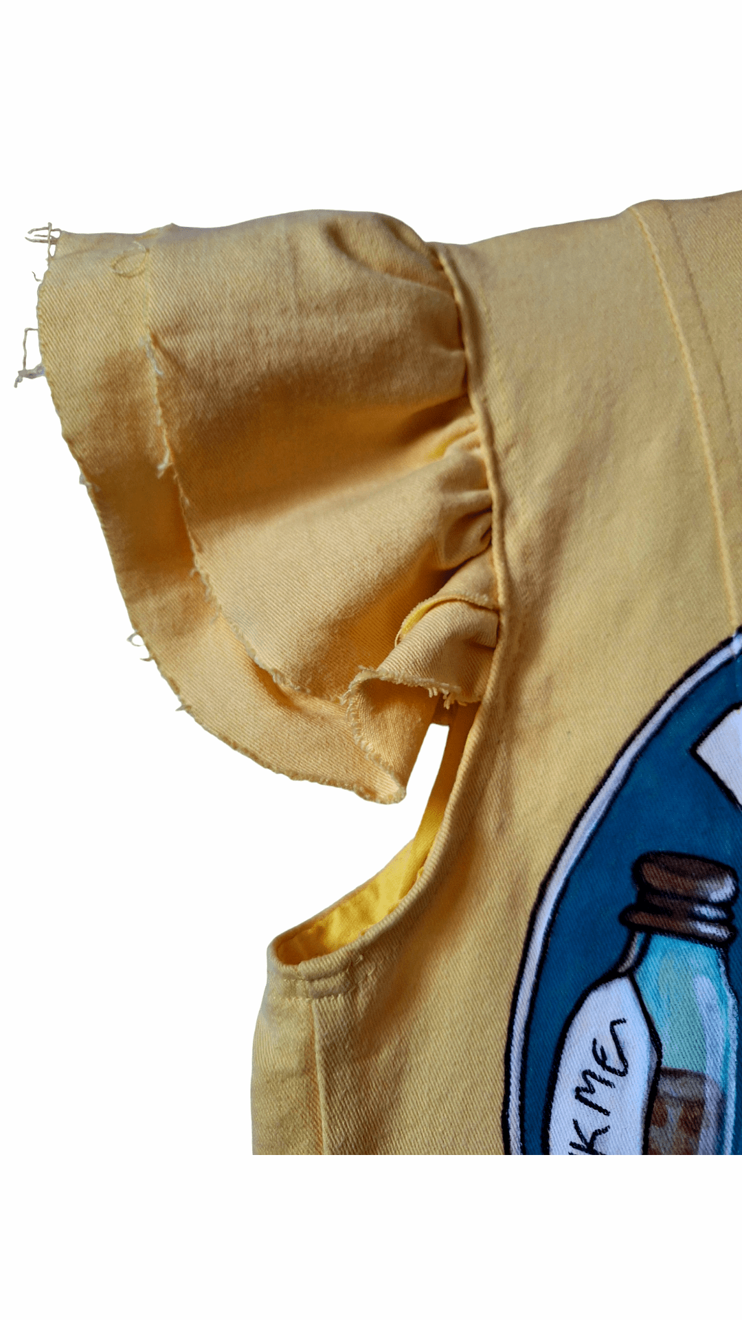 Chaleco vaquero amarillo pintado coffee - Ropa pintada a mano en Pezojos