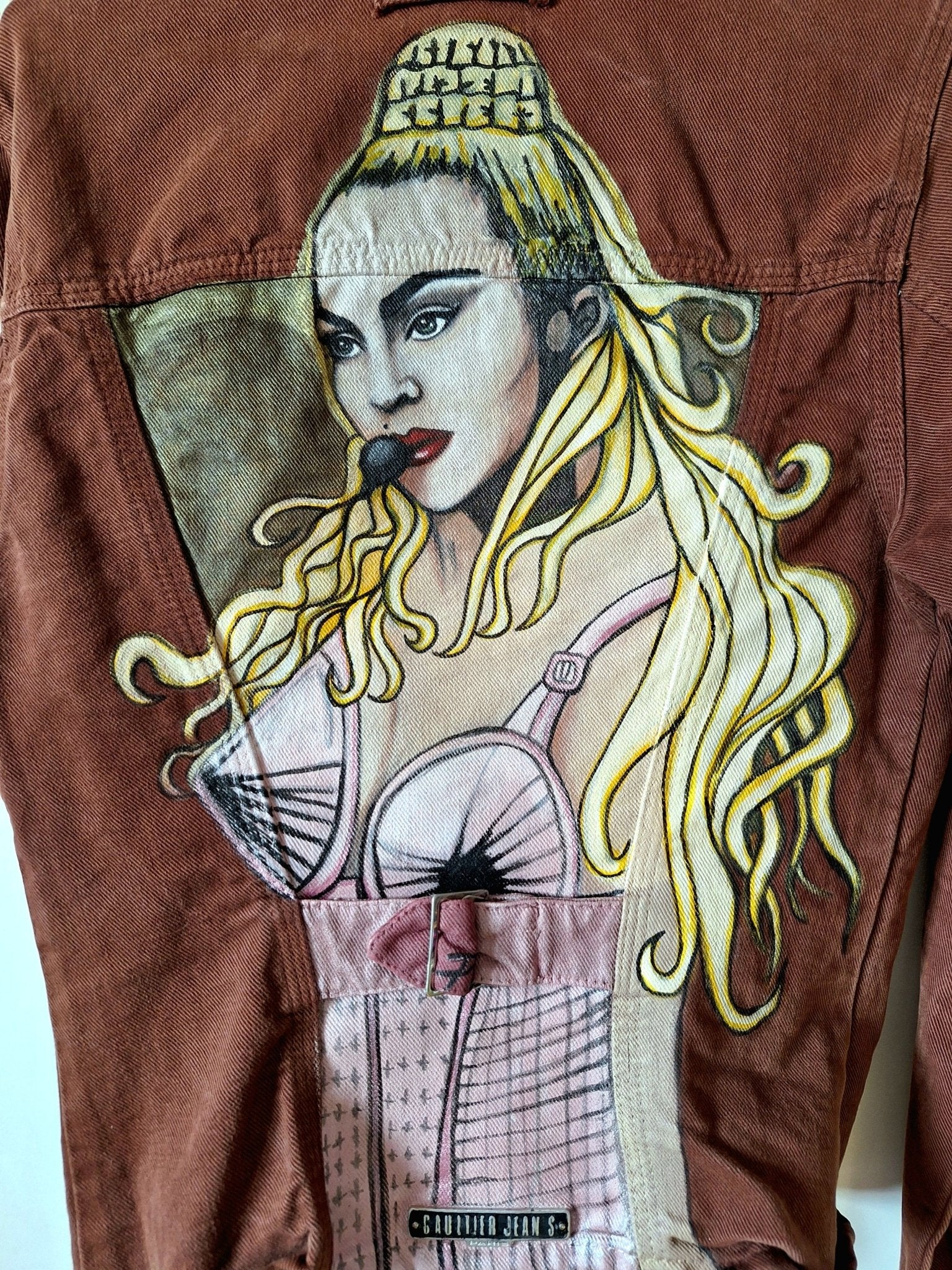 Chaqueta Vintage Jean Paul Gaultier pintada Madonna - Ropa pintada a mano en Pezojos
