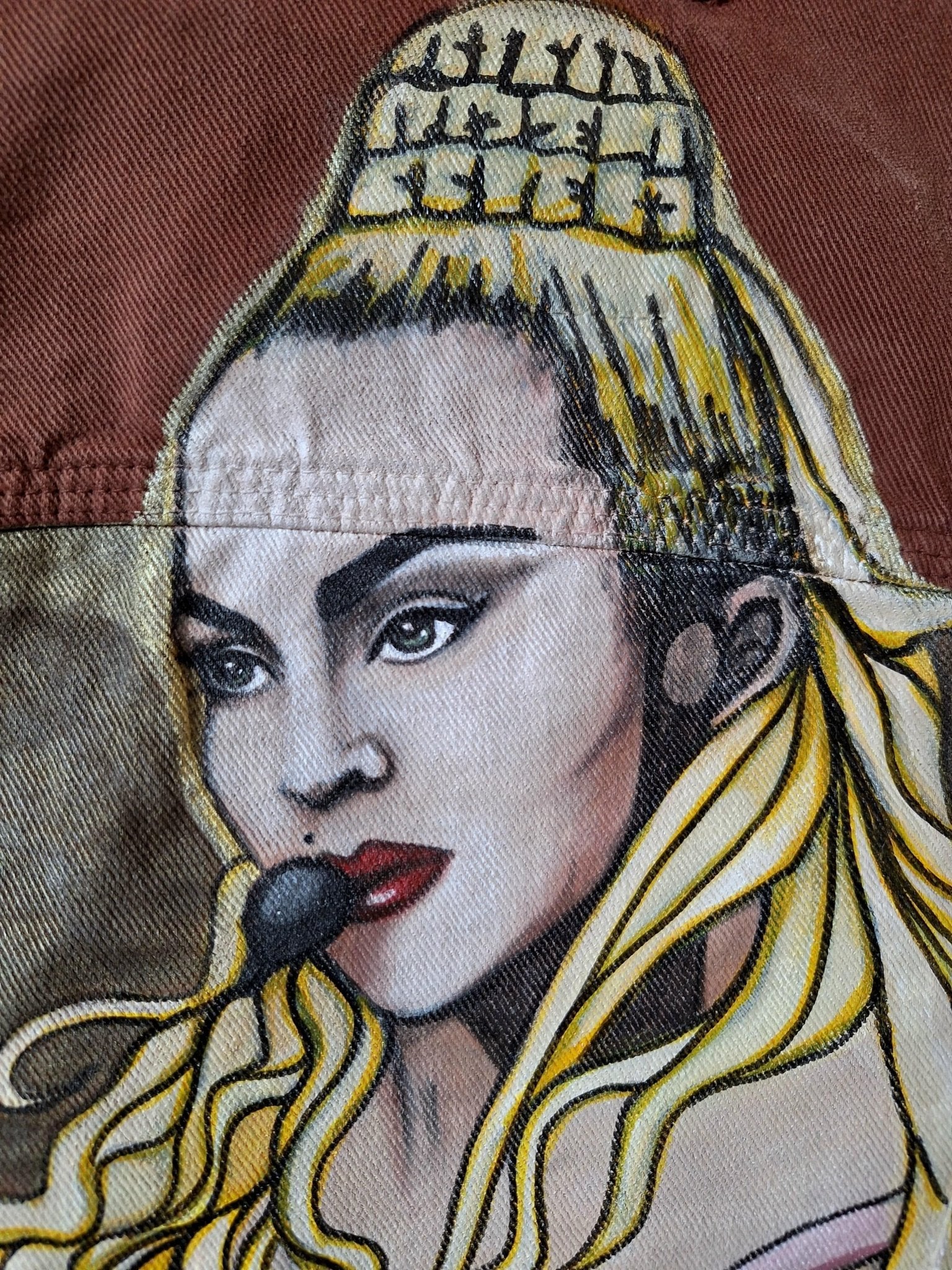 Chaqueta Vintage Jean Paul Gaultier pintada Madonna - Ropa pintada a mano en Pezojos