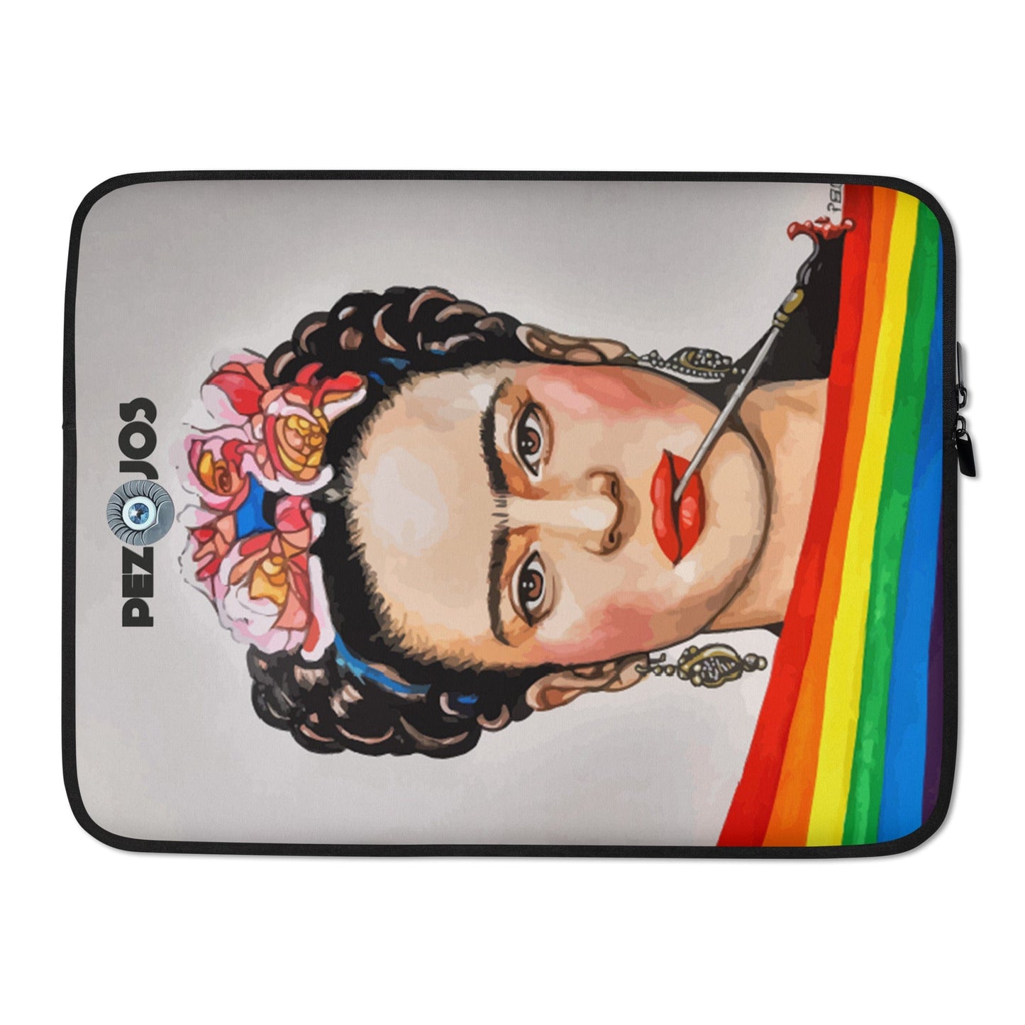 Funda para portátil y Ipad Frida Khalo LGTBIQ+ - Ropa pintada a mano en Pezojos