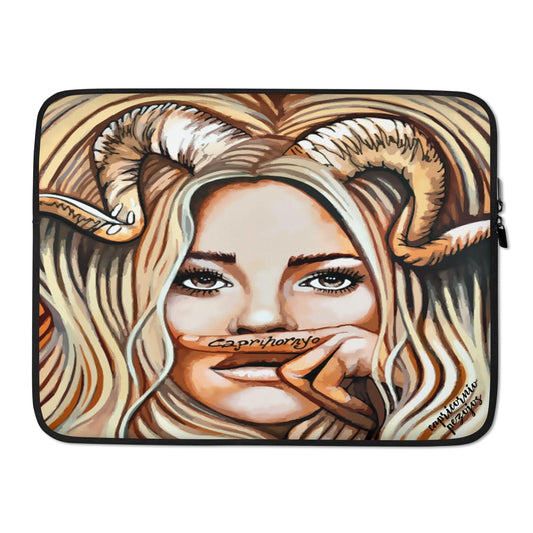 Funda para portátil y Ipad signo zodiaco Capricornio - Ropa pintada a mano en Pezojos