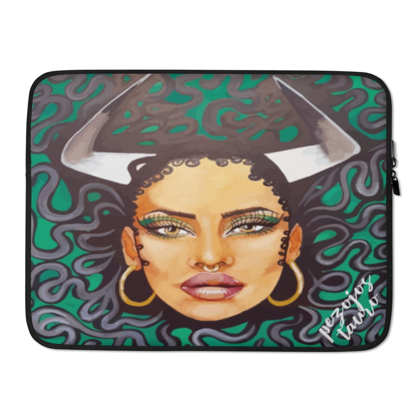 Funda portátil y Ipad signo zodiaco Tauro - Ropa pintada a mano en Pezojos