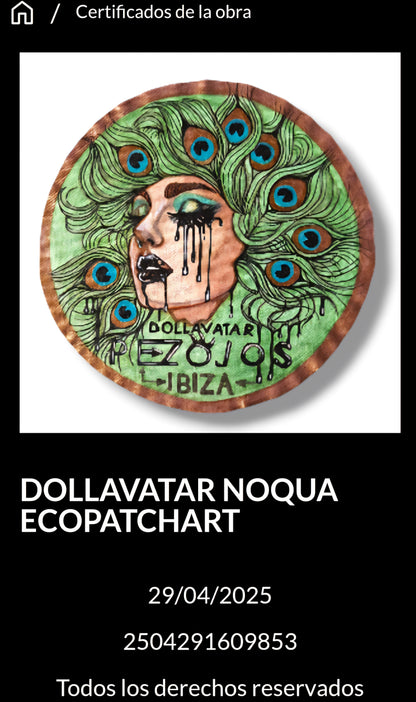 Dollavatar NOQUA Ecopatch Art Pieza Única Parche Arte Textil Pintado a Mano