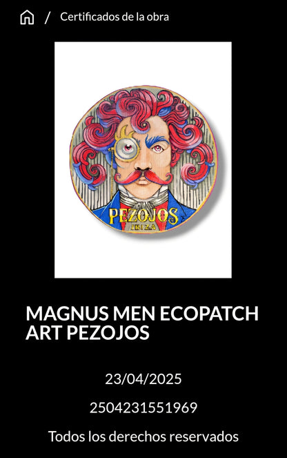 Ecopatch Magnus parches pintados a mano de retrato hombre