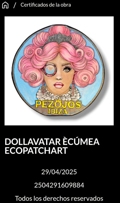 Dollavatar Écúmea Ecopatch Art Edición Limitada  Parche Arte Textil Pintado a Mano