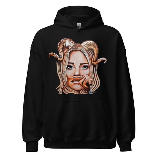 Sudadera con capucha unisex Dollavatar Zodiaco Capricornio - Ropa pintada a mano en Pezojos