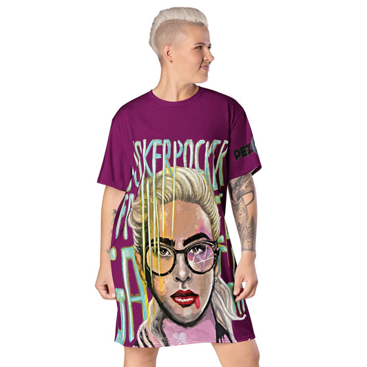 Vestido camiseta Folie Gaga - Ropa pintada a mano en Pezojos